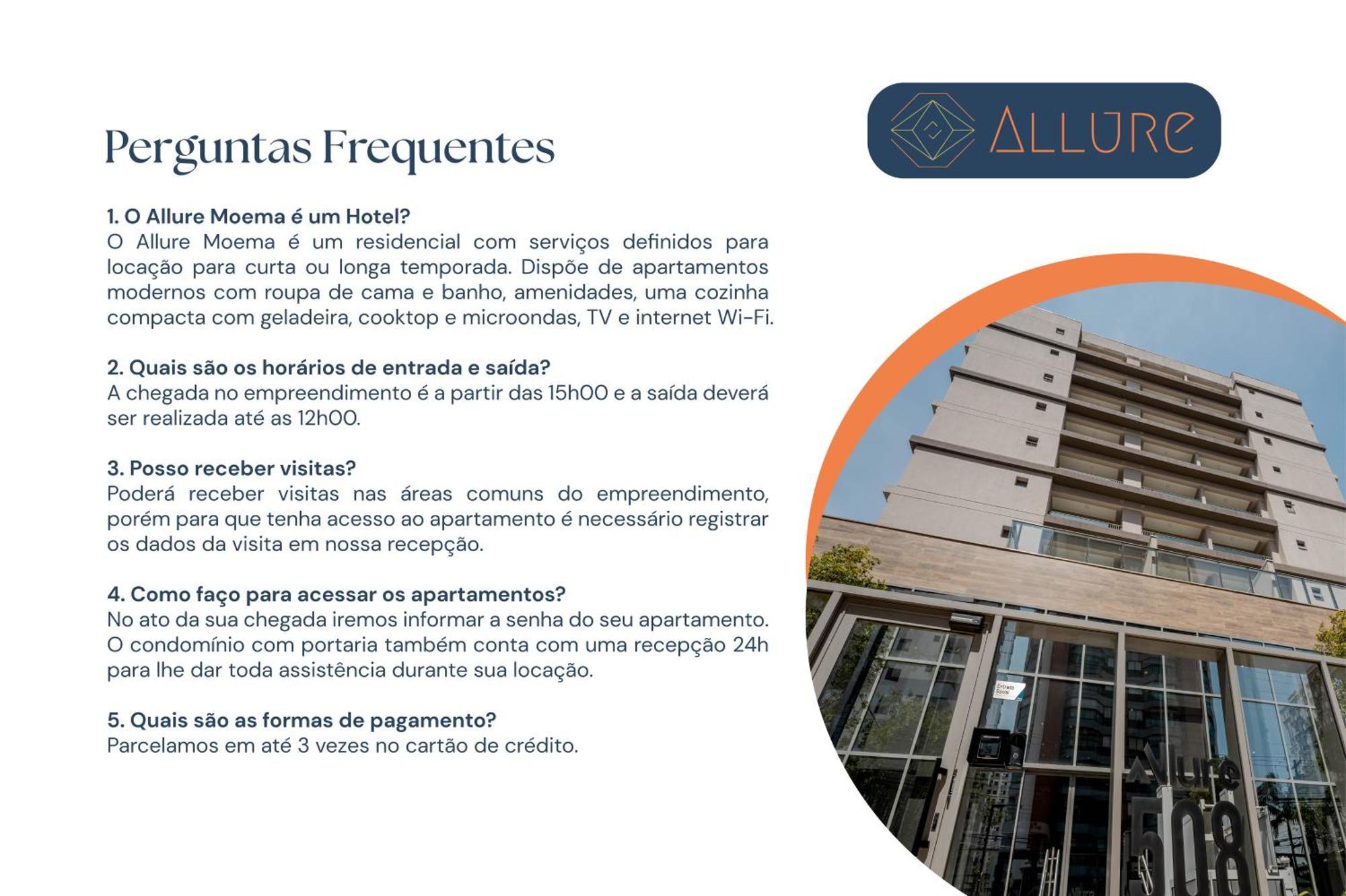 Apartamentos Studio Allure Moema - Com Cafe Da Manha Opcional, Recepcao E Valet 24 Horas Сао Паоло Екстериор снимка